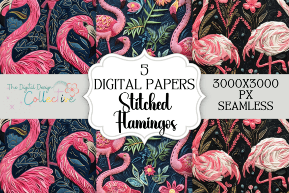 3D Flamingo Seamless Patterns Bundle: A Creative Toolkit for Designers and Crafters