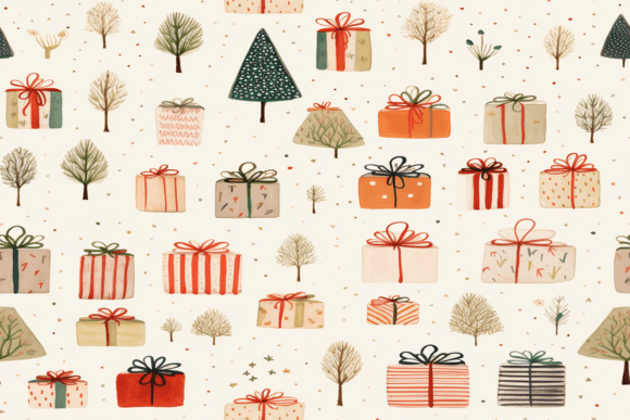 Christmas Gift Box Pattern for Creative Projects