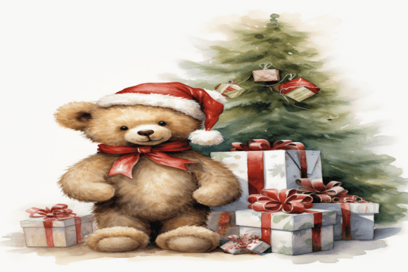 Christmas Tree Bear Background: A Versatile Design Element