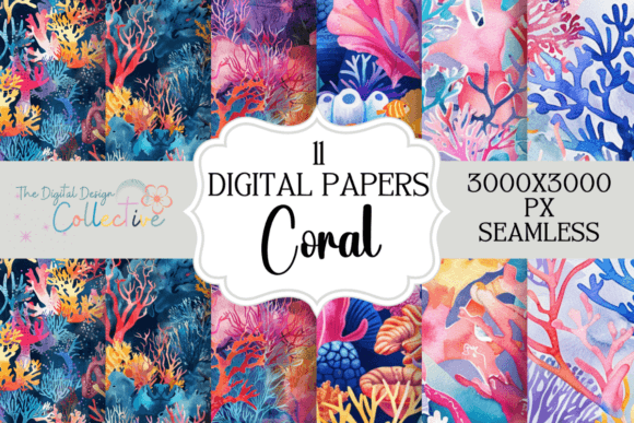 Coral Seamless Ocean Patterns for Creative Projects
