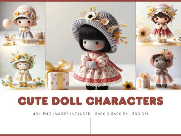 Cute Doll Characters PNG Images: A Versatile Asset for Modern Creative Projects