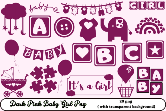 Dark Pink Baby Girl PNG: A Versatile Design Element for Creative Projects