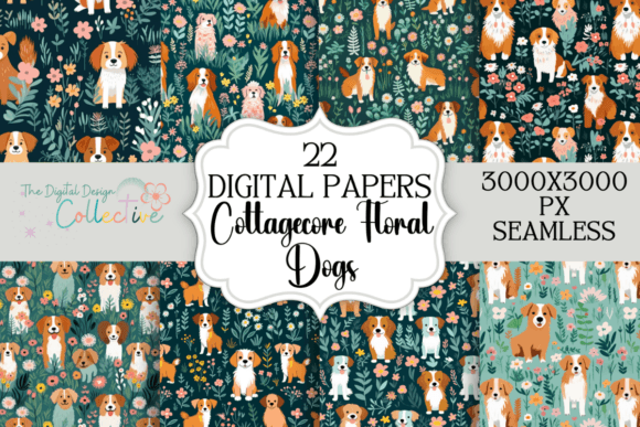 Dogs Floral Seamless Patterns Bundle: A Creative Tool for Modern Designers and Entrepreneurs