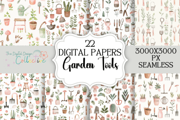 Garden Tools Seamless Patterns Bundle: A Versatile Resource for Creative Projects
