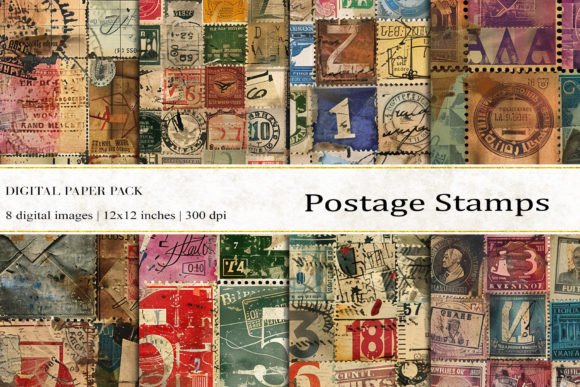 Postage Stamps Digital Papers: A Versatile Resource for Modern Creators