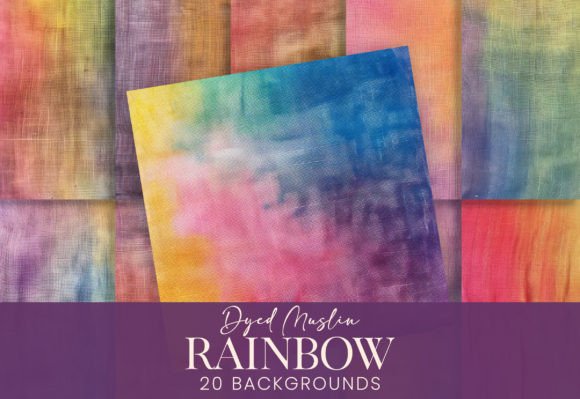 Rainbow Dyed Muslin Cloth Linen Fabric for Creative and Commercial Projects