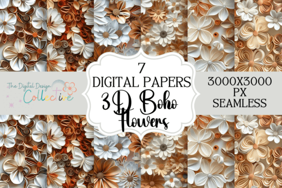 Seamless 3D Boho Flower Patterns: A Modern Twist on Creative Expression