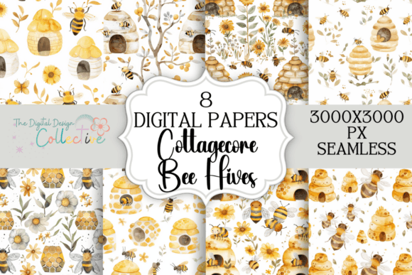 Seamless Cottagecore HoneyBee Papers: A Creative Staple
