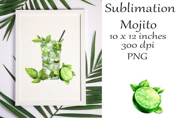 Sublimation Mojito Lime Mint PNG for Creative Projects