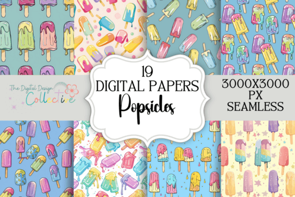 Summer Popsicle Seamless Digital Papers: A Versatile Creative Resource for Designers and Crafters
